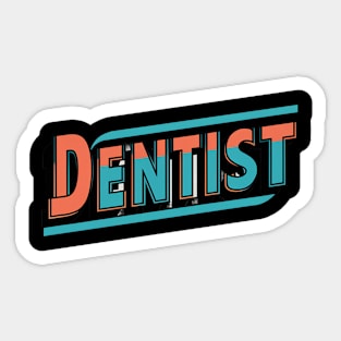 Cool red and blue Dentist Sticker